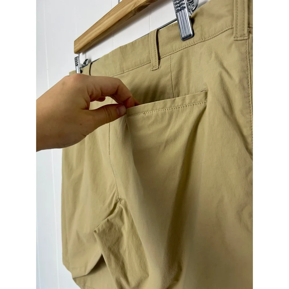 J.Crew Flex Gramercy Tech Shorts Mens 33 Khaki Tan Performance Stretch Golf 8.5